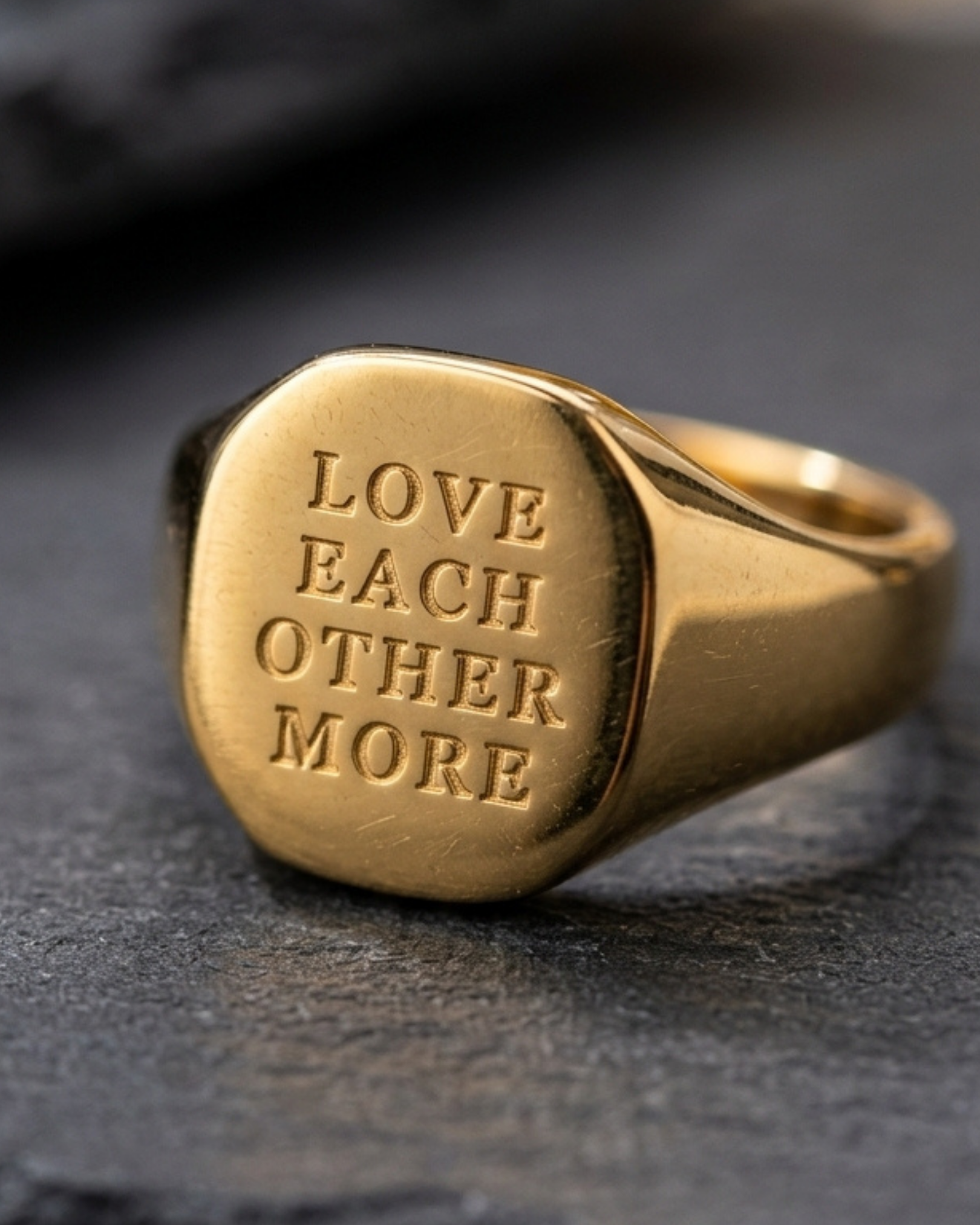 316L Square Ring~LOVE EACH OTHER~