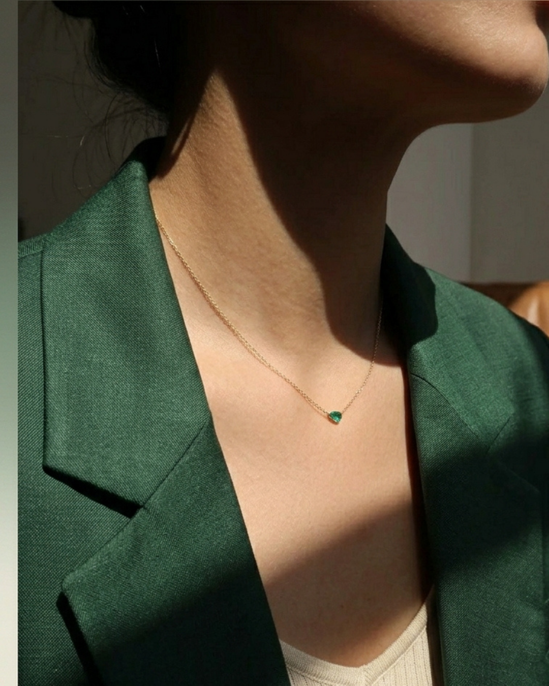 316L Chain Zirconia Green Or White — ディテール | ネックレス | サージカルステンレス316L | Misy Jewelry