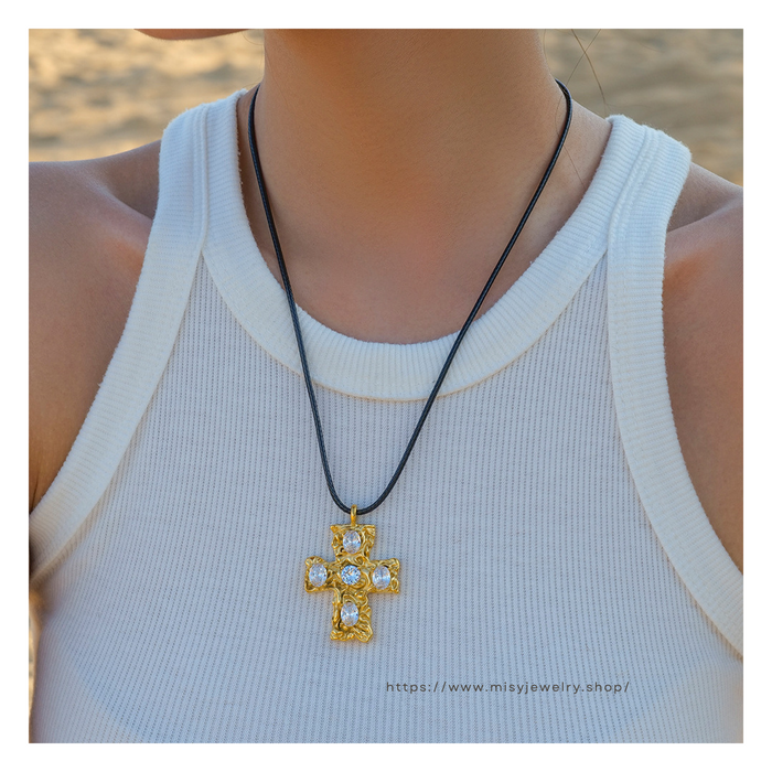 Rope Cross Necklace