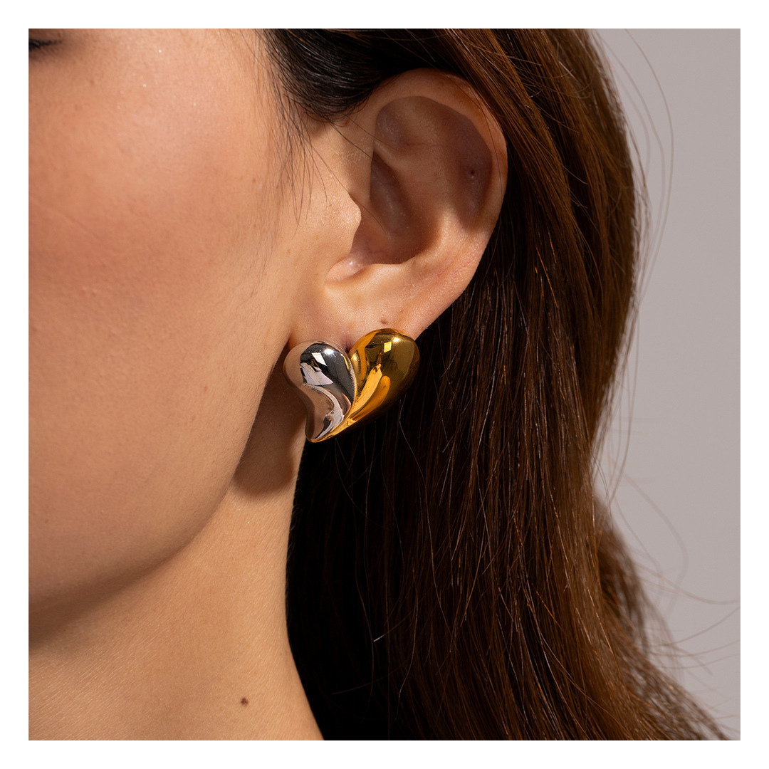 316L Bi-Color Heart Necklace 詳細画像7｜Misy Jewelry