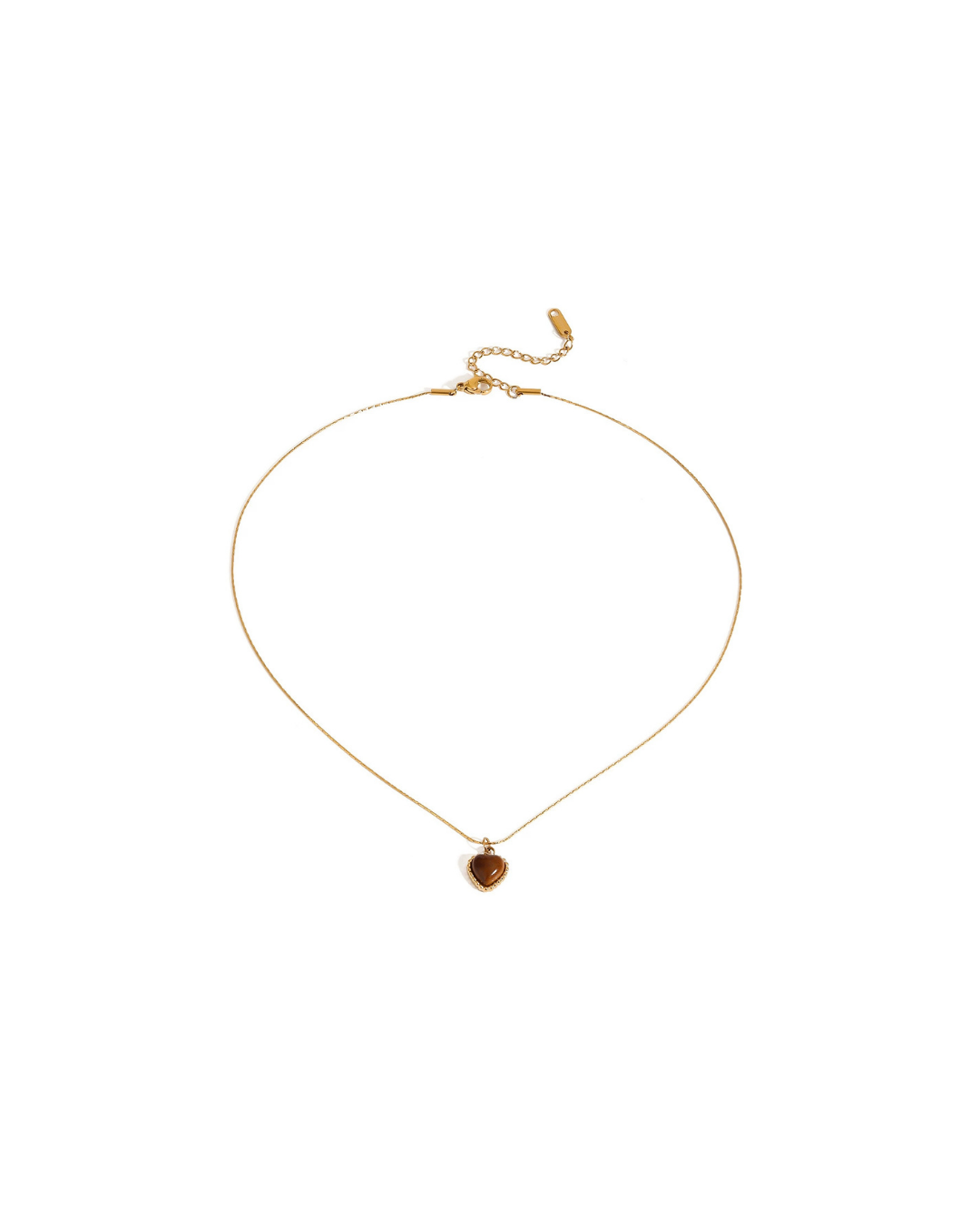 316L Tiger Eye Heart Necklace — ディテール | ネックレス | サージカルステンレス316L | Misy Jewelry