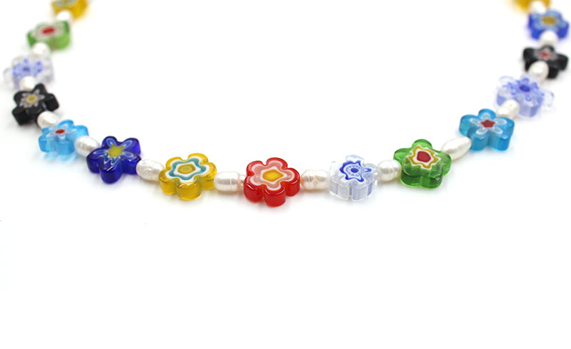 316L Millefiori Perl necklace 1
