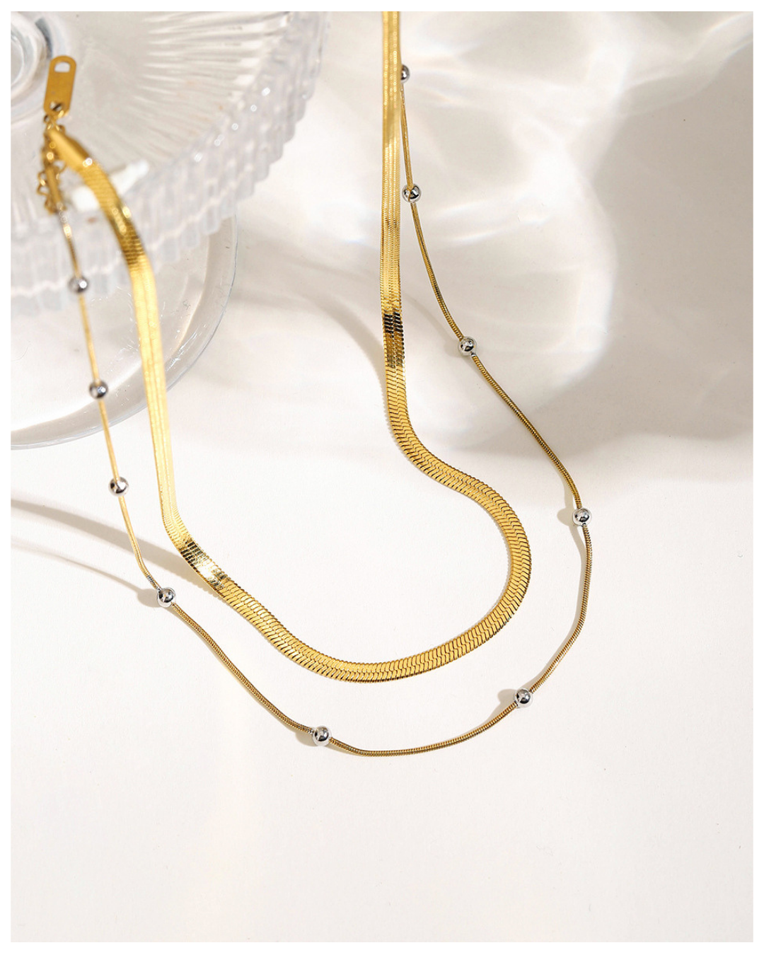 316L Bi color Dot Chain Necklace 詳細画像4｜Misy Jewelry