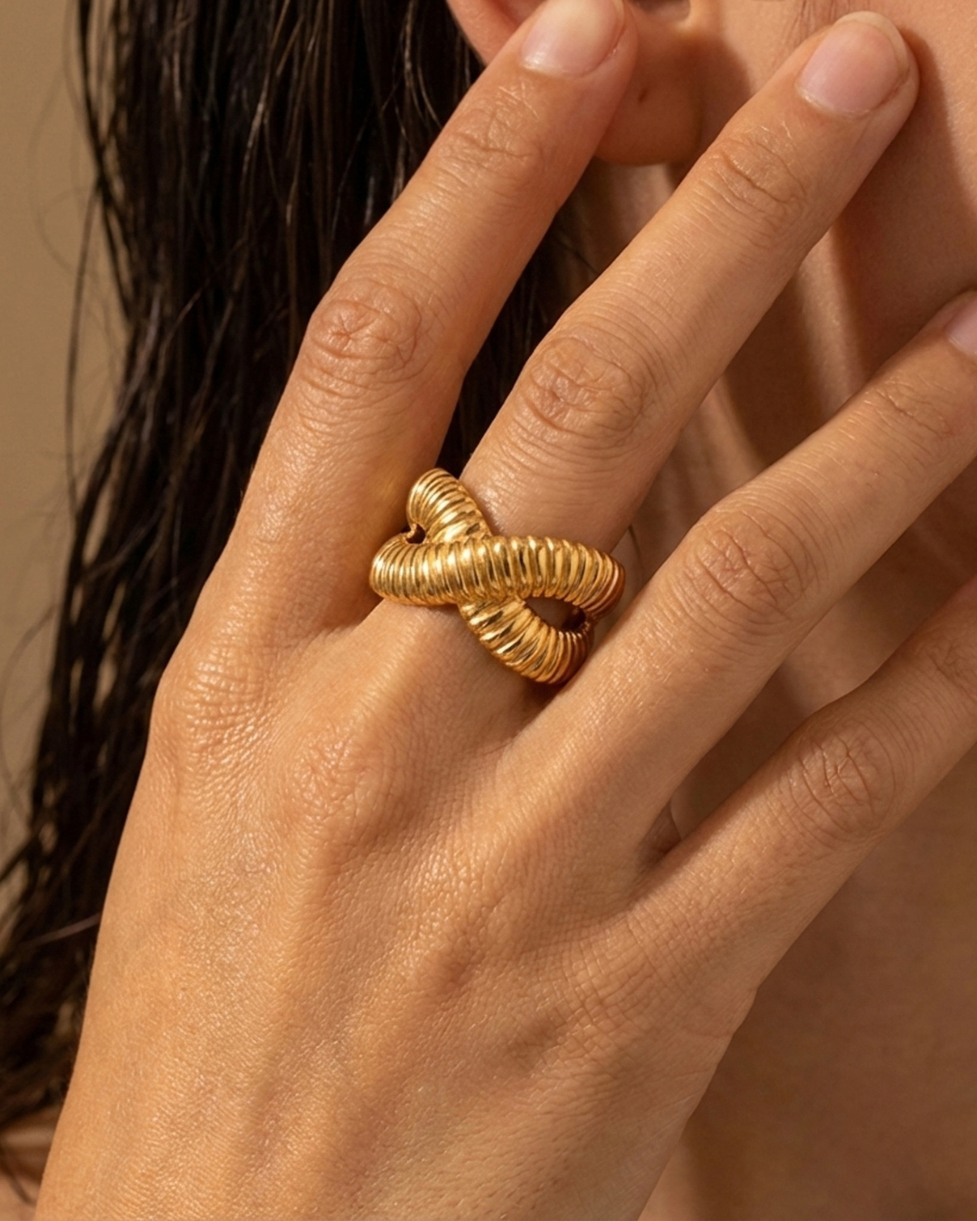 316L Open X-Cross Ring 詳細画像1｜Misy Jewelry