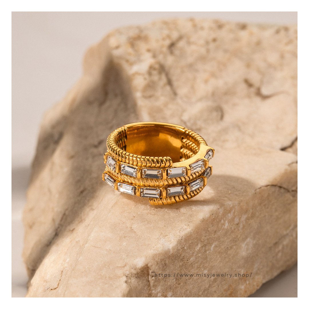 316L Designed Zirconia Ring - リング｜Misy Jewelry