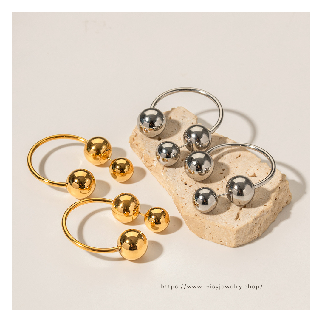 316L Elegant Sphere Earrings — ディテール | リング | サージカルステンレス316L | Misy Jewelry