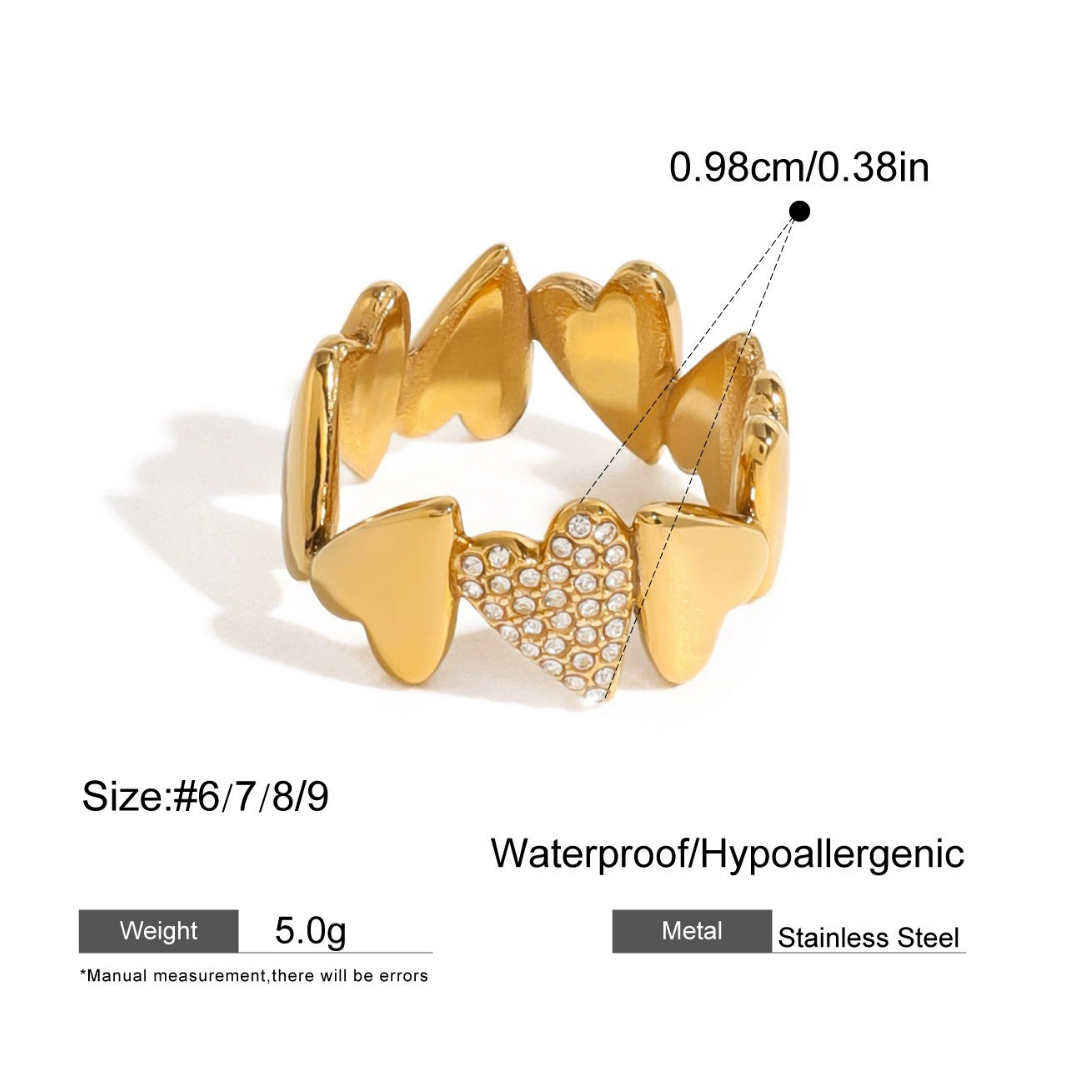 316L Zirconia Heart Ring — ディテール | リング | サージカルステンレス316L | Misy Jewelry