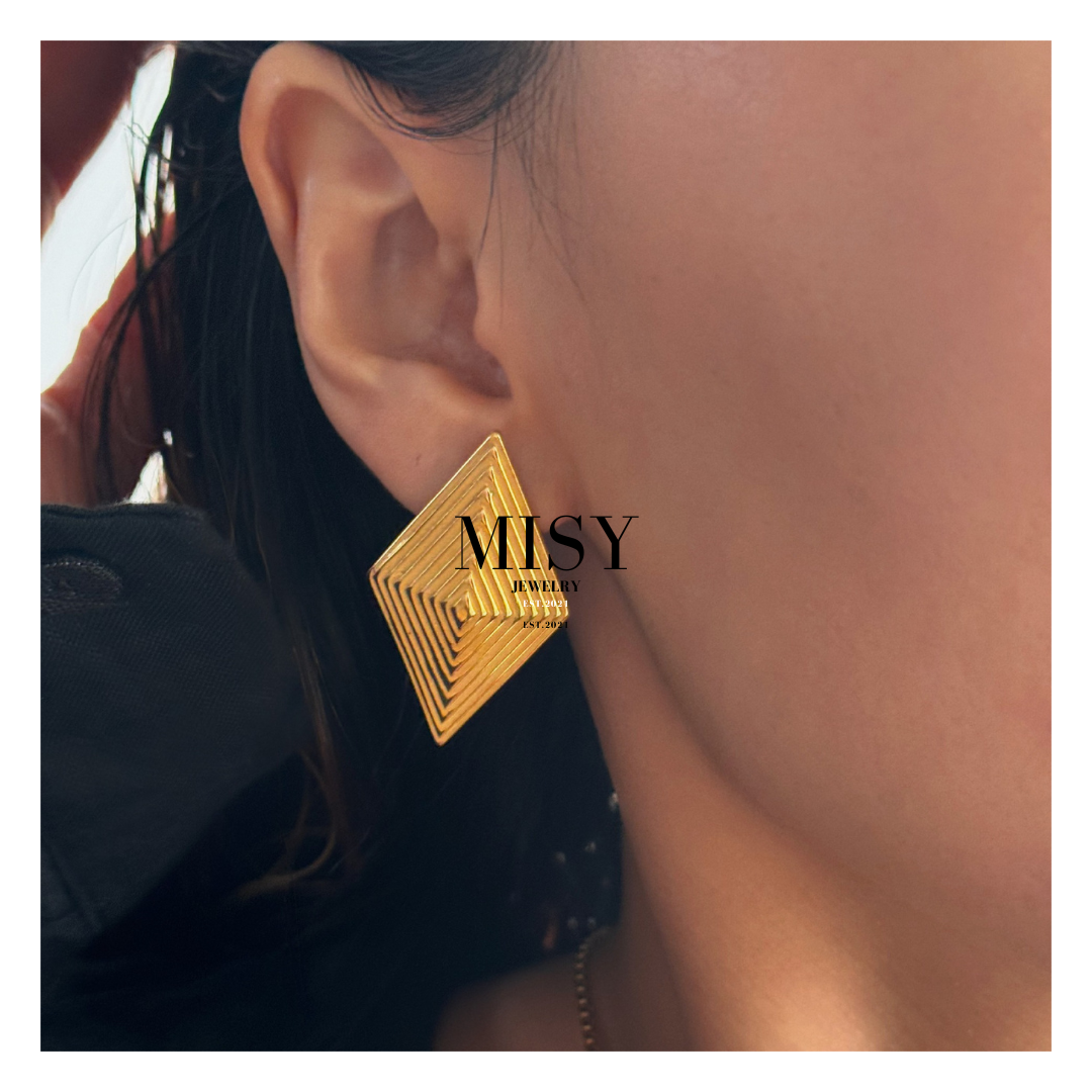 316L Diamond Shape Pierce 詳細画像3｜Misy Jewelry