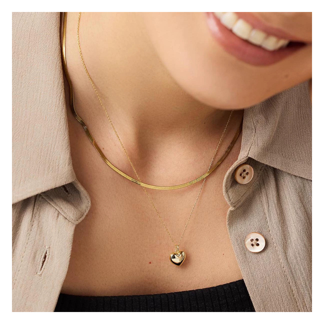 316L Luna Heart Dual Necklace 詳細画像1｜Misy Jewelry