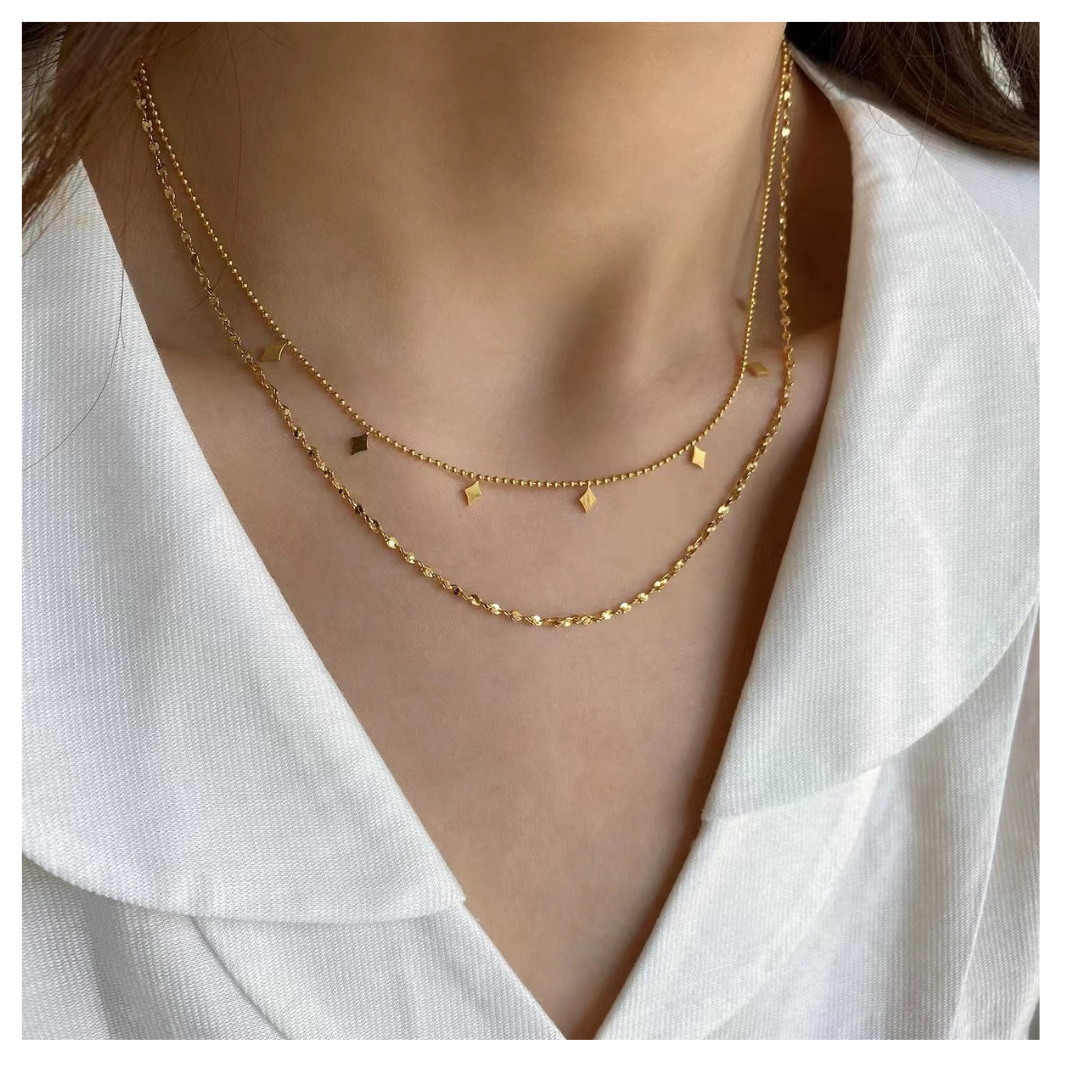 2連 Square Necklace - ネックレス｜Misy Jewelry