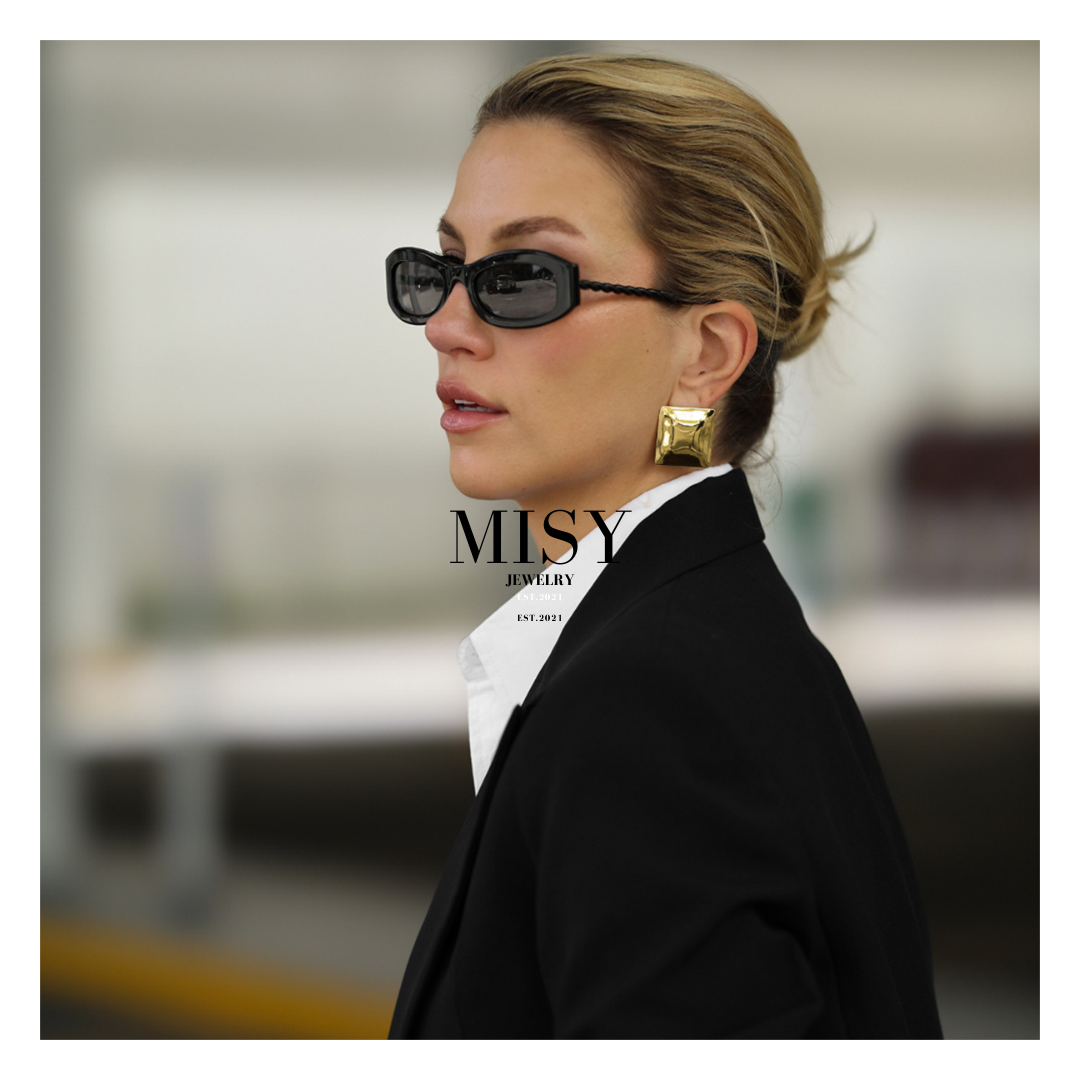 316L  Elegant Smooth Square Pierce - ピアス・イヤリング｜Misy Jewelry