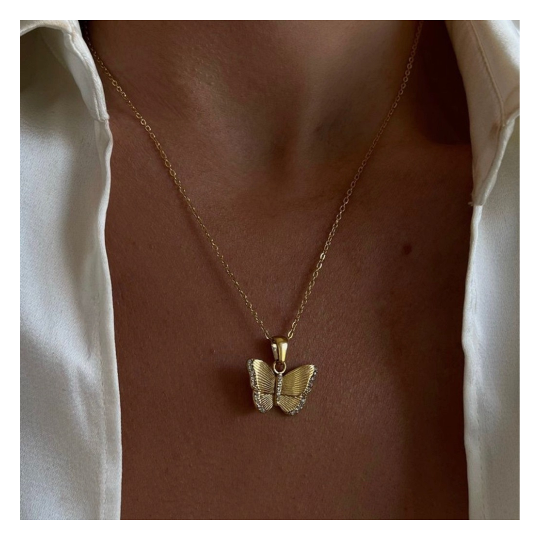 316L Zirconia Butterfly Necklace 詳細画像5｜Misy Jewelry