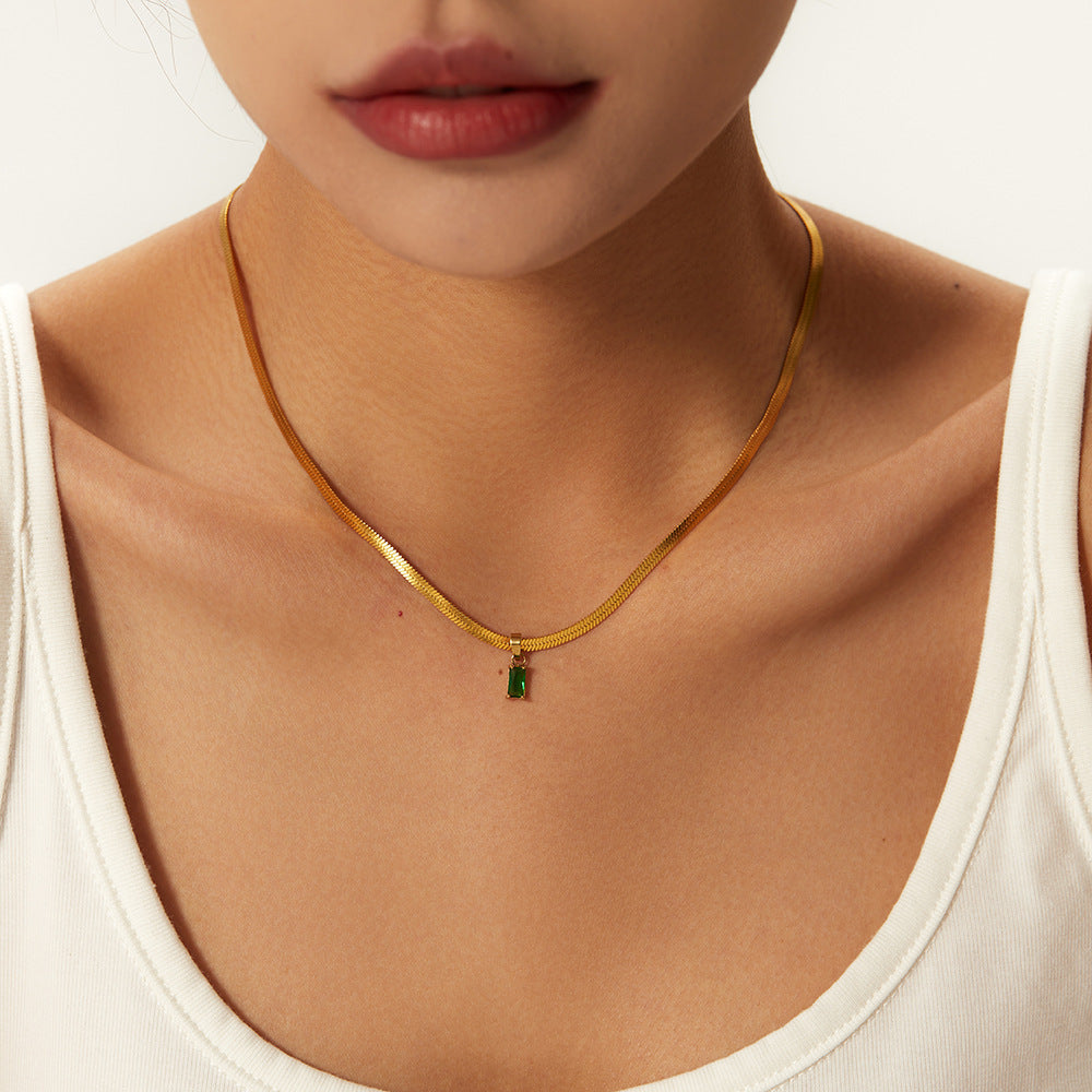 316L Snake Zirconia Green Or White 詳細画像3｜Misy Jewelry