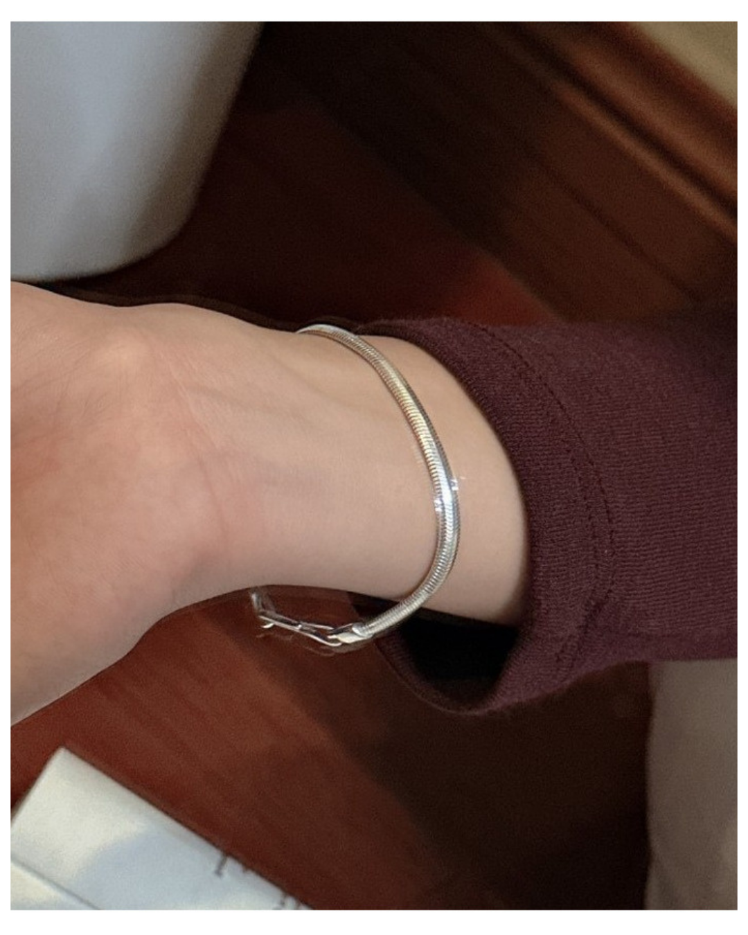 s925 Slim Silver Hook Bracelet 詳細画像2｜Misy Jewelry