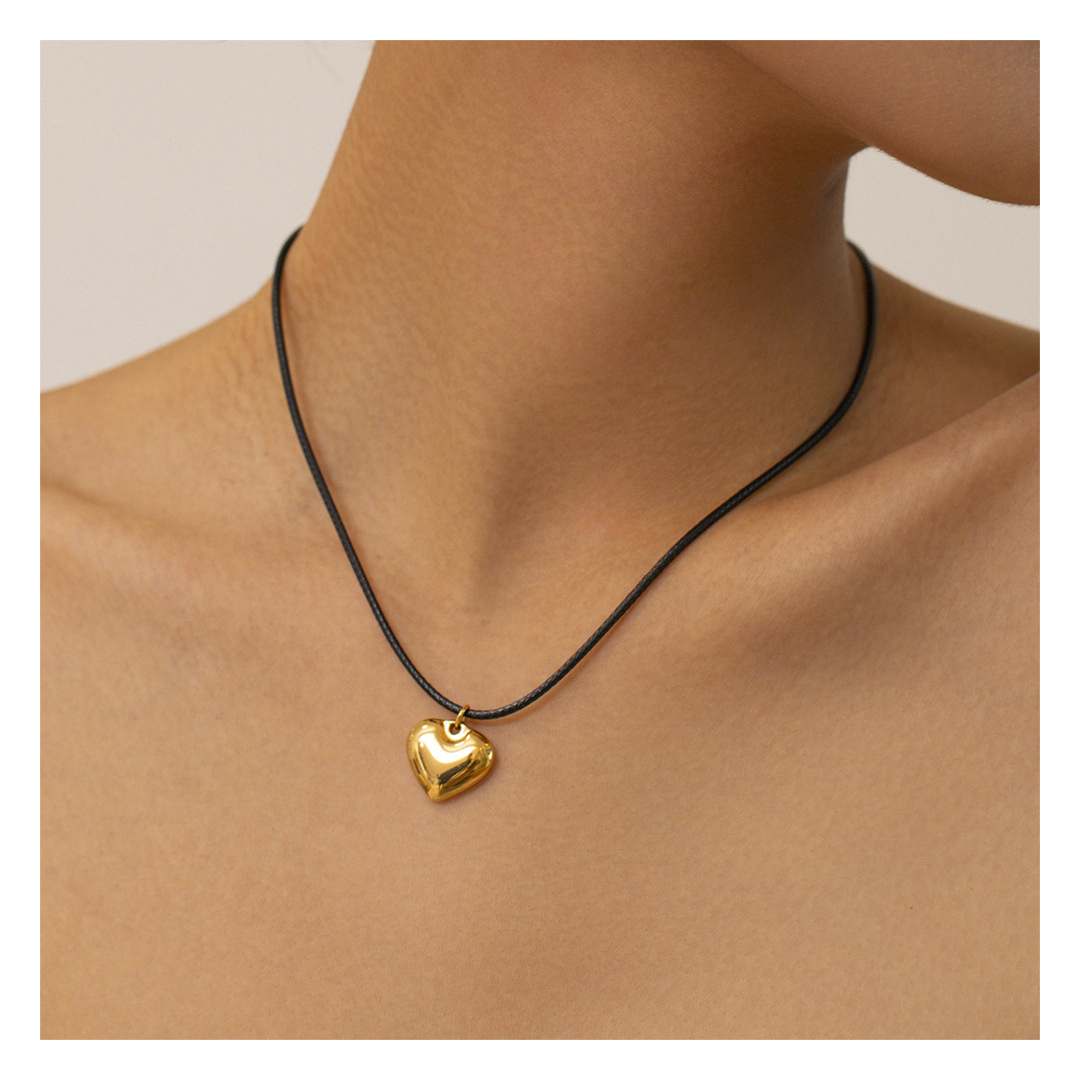 316L Rope Heart Necklace 詳細画像4｜Misy Jewelry