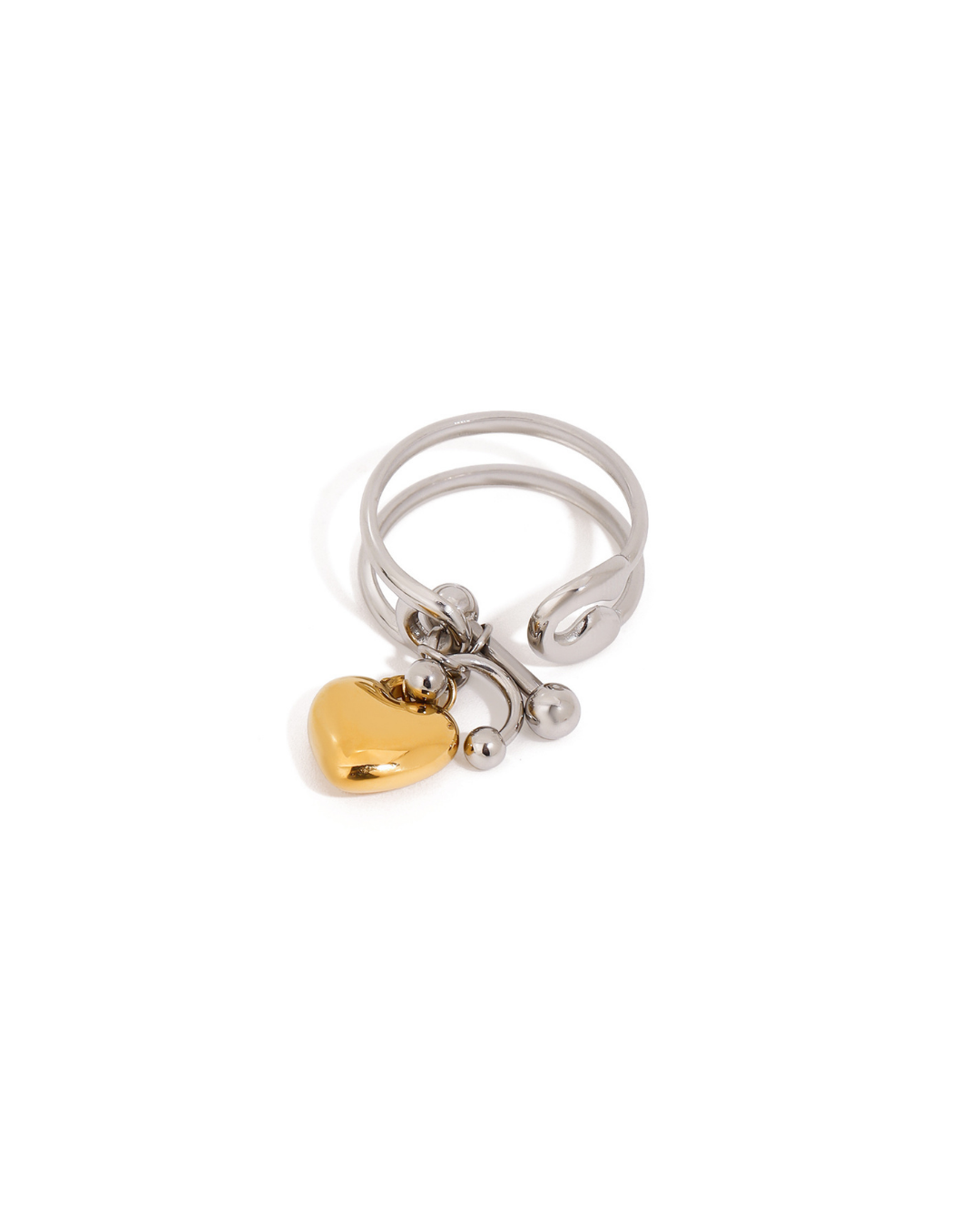 316L Bi-Color Spring Heart Ring 詳細画像6｜Misy Jewelry