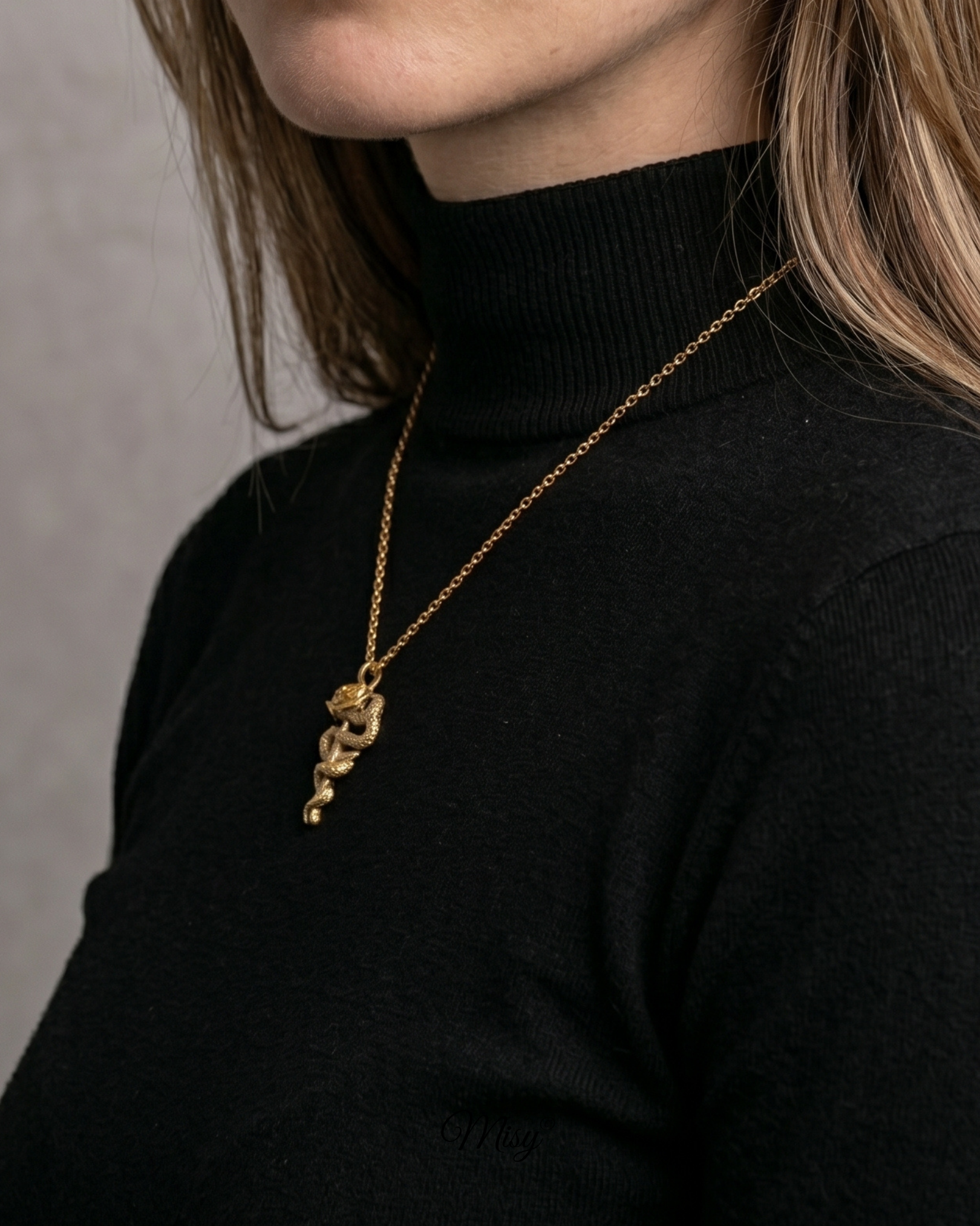 316L Snake Rose Necklace｜金属アレルギー対応 316Lサージカルステンレスジュエリー Misy（画像6）