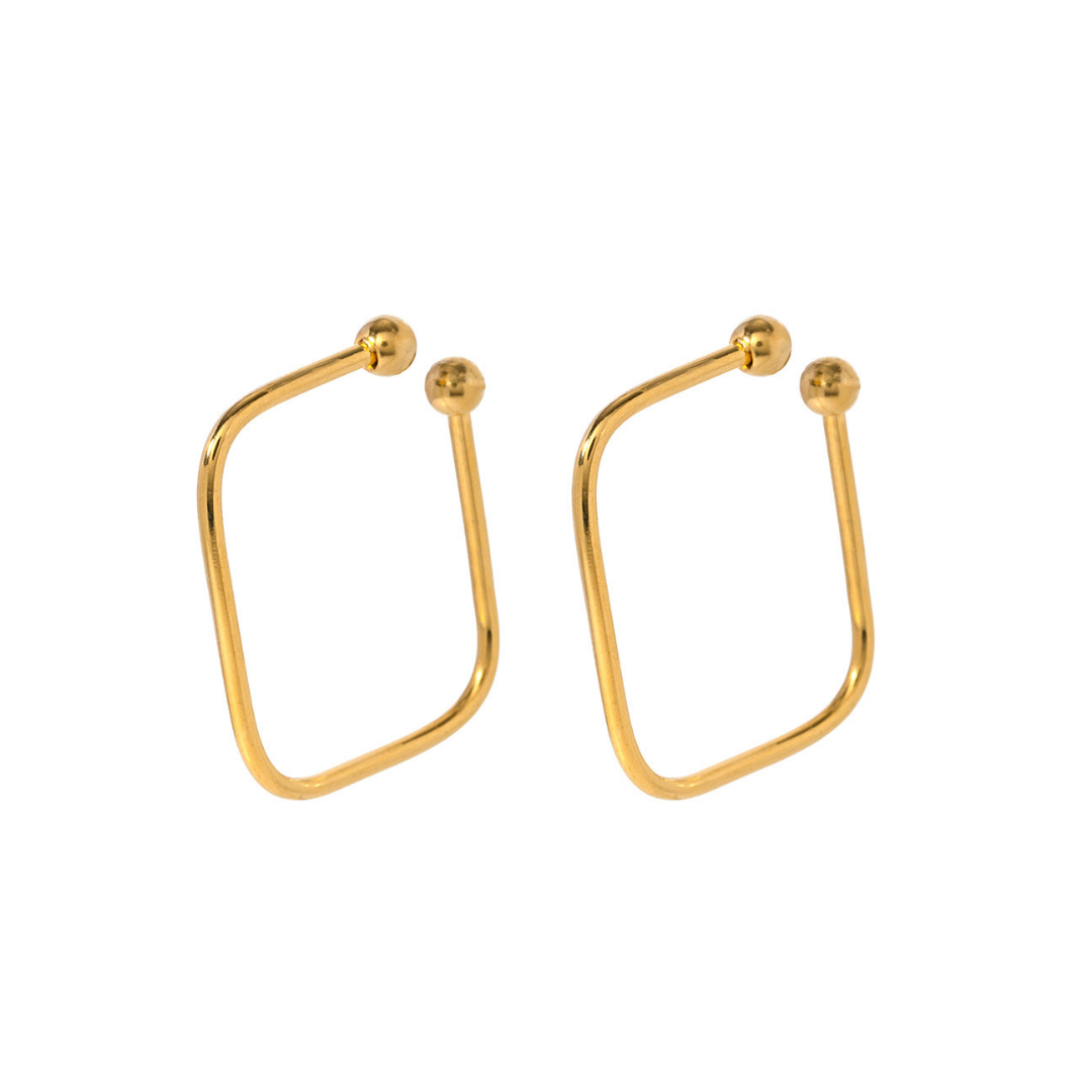 316L Elegant Square Earing 詳細画像4｜Misy Jewelry
