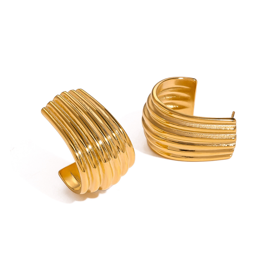 316L Layered Wave Hoops — ディテール | アクセサリー | サージカルステンレス316L | Misy Jewelry