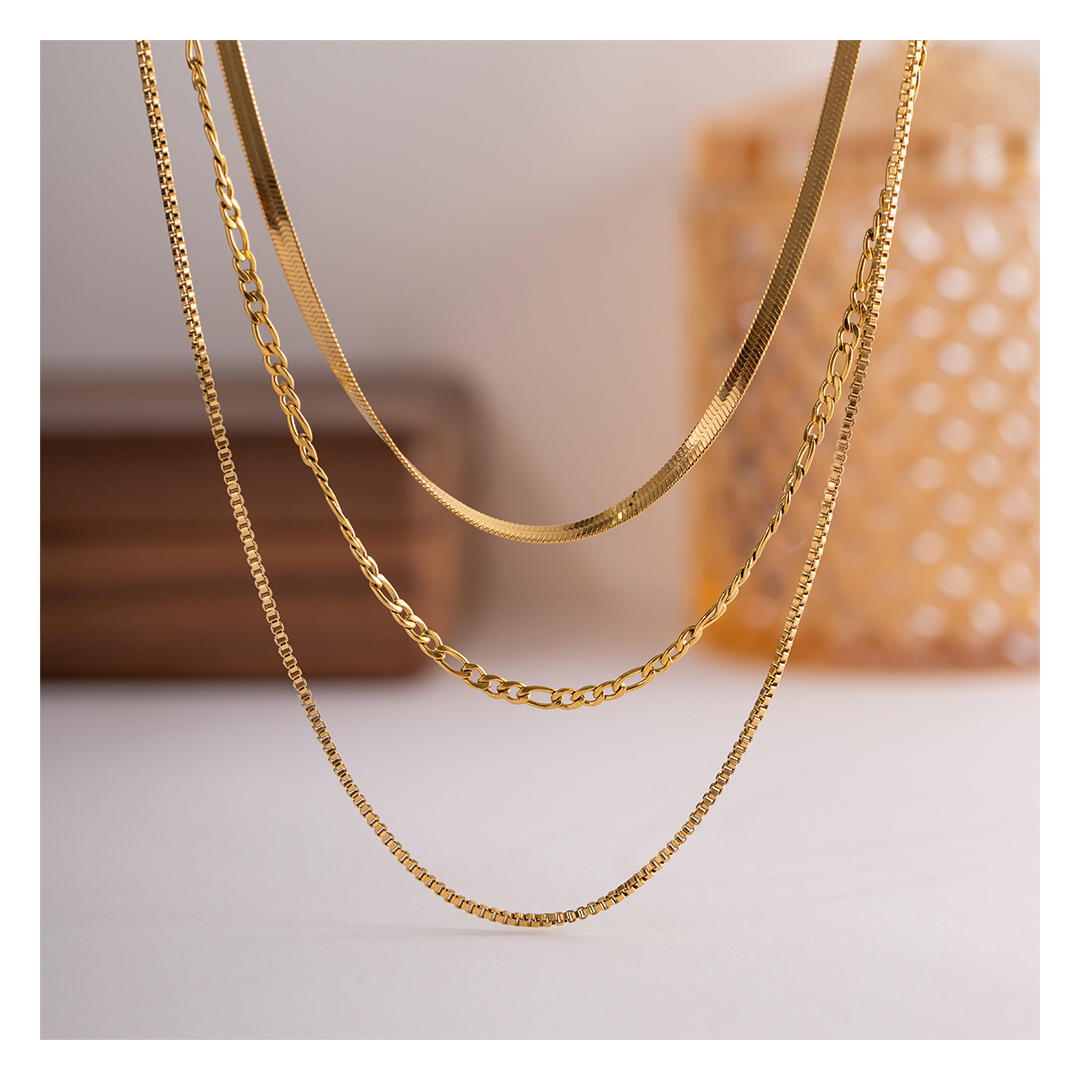 3連 Dot Figaro Chain Necklace 詳細画像5｜Misy Jewelry