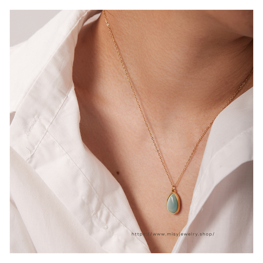 316L Green Aventurine  Necklace 詳細画像1｜Misy Jewelry