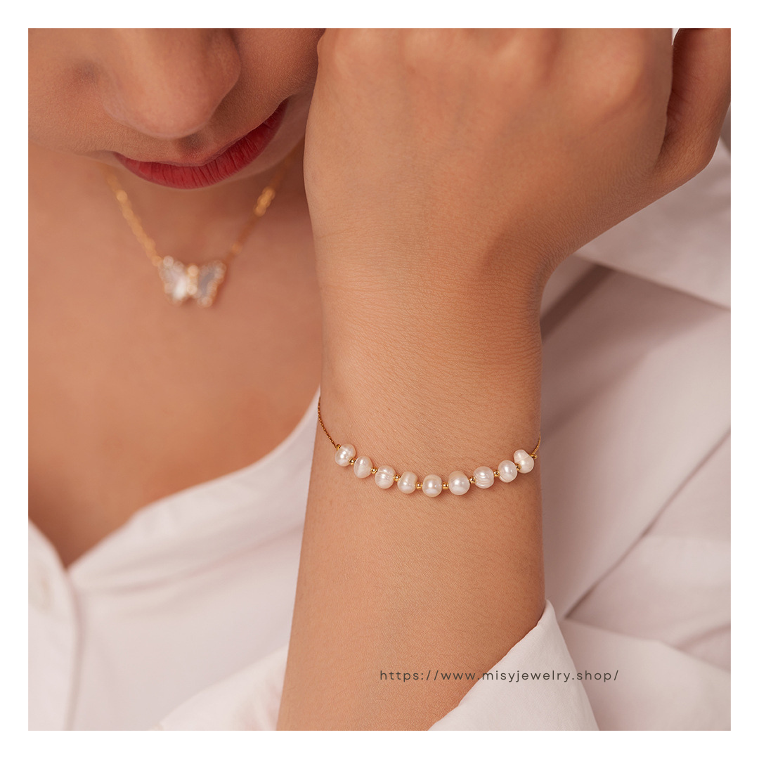 316L Simple Perl Bracelet 詳細画像1｜Misy Jewelry