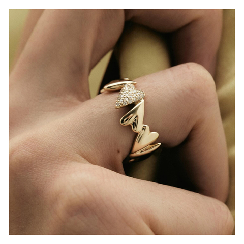 316L Zirconia Heart Ring
