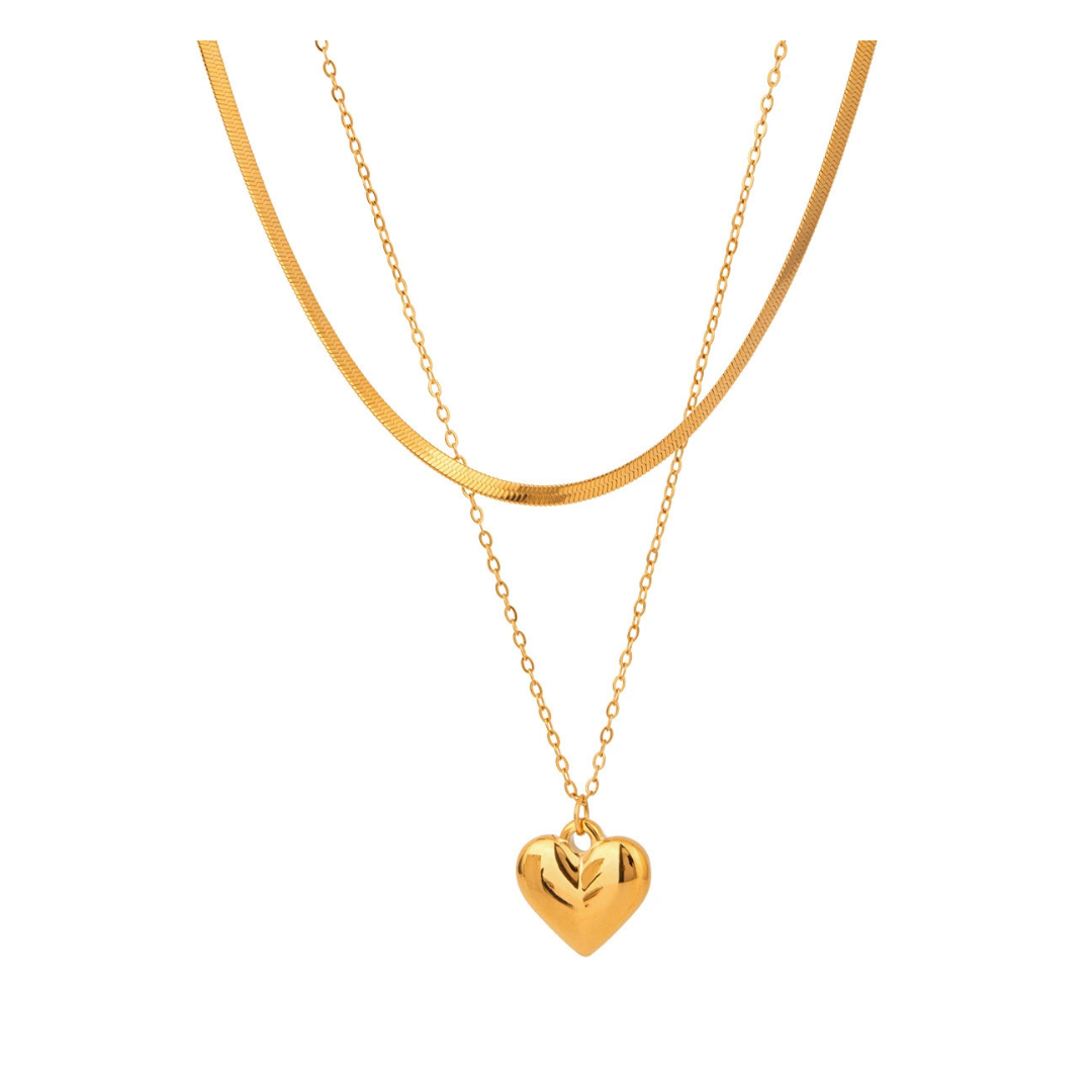 316L Luna Heart Dual Necklace — ディテール | ネックレス | サージカルステンレス316L | Misy Jewelry