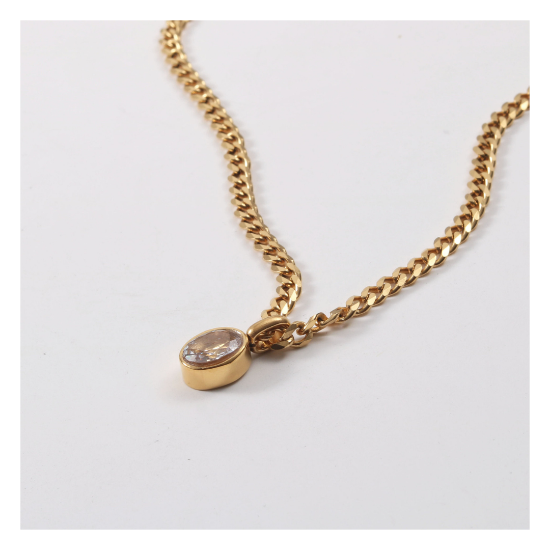 316L Zirconia Flat Necklace — ディテール | ネックレス | サージカルステンレス316L | Misy Jewelry