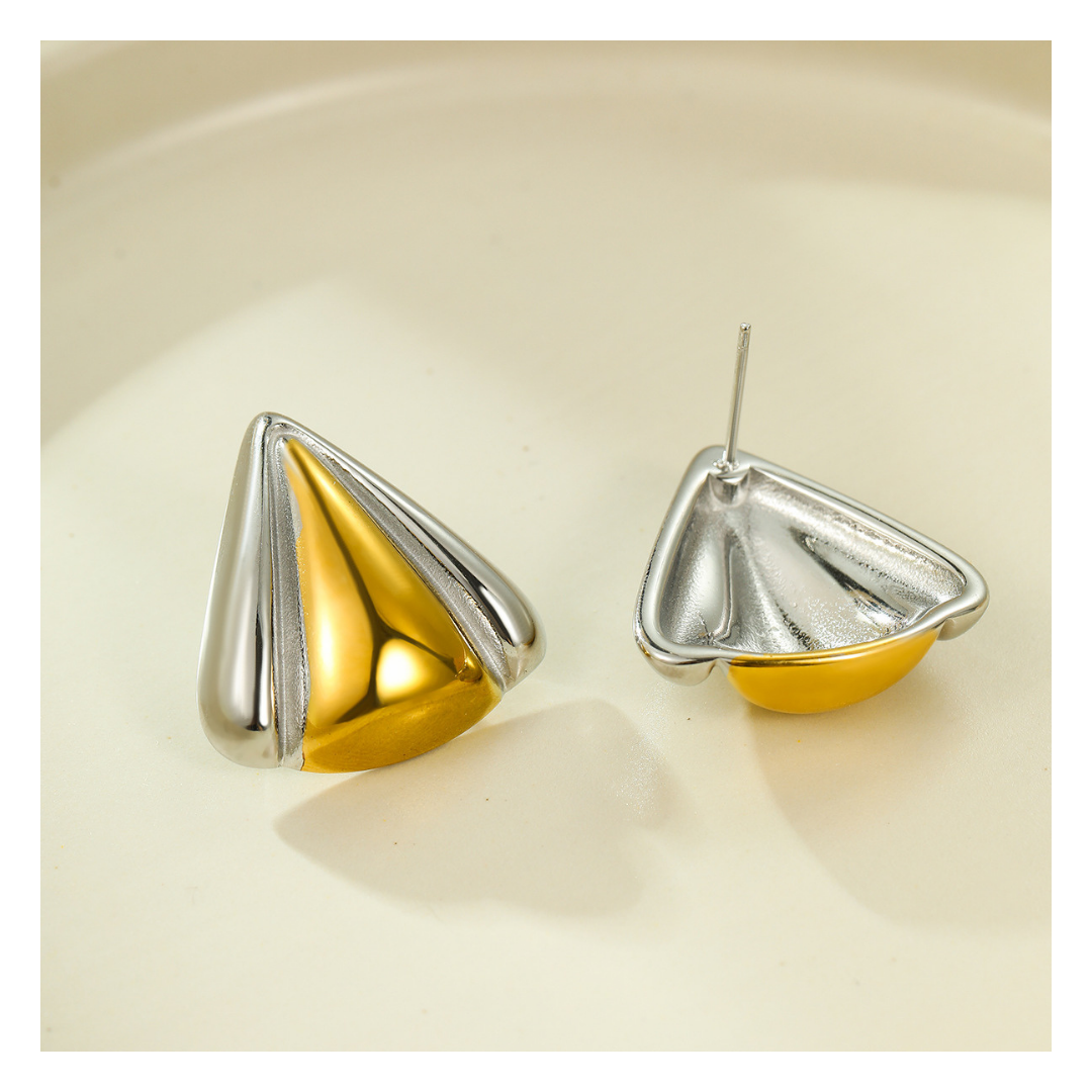 316L Bi-Color Teardrop Earrings 詳細画像1｜Misy Jewelry