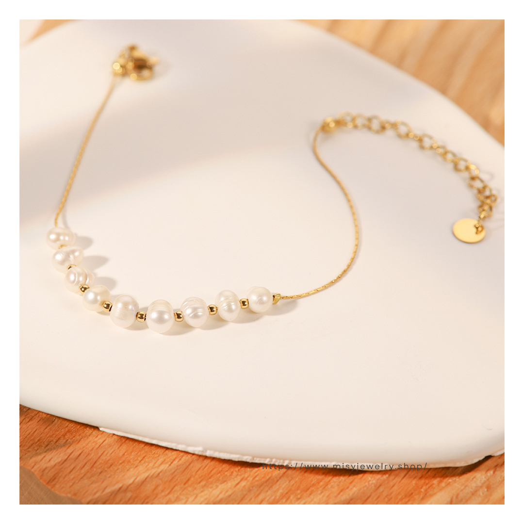 316L Simple Perl Bracelet — 着用イメージ | ブレスレット | サージカルステンレス316L | Misy Jewelry