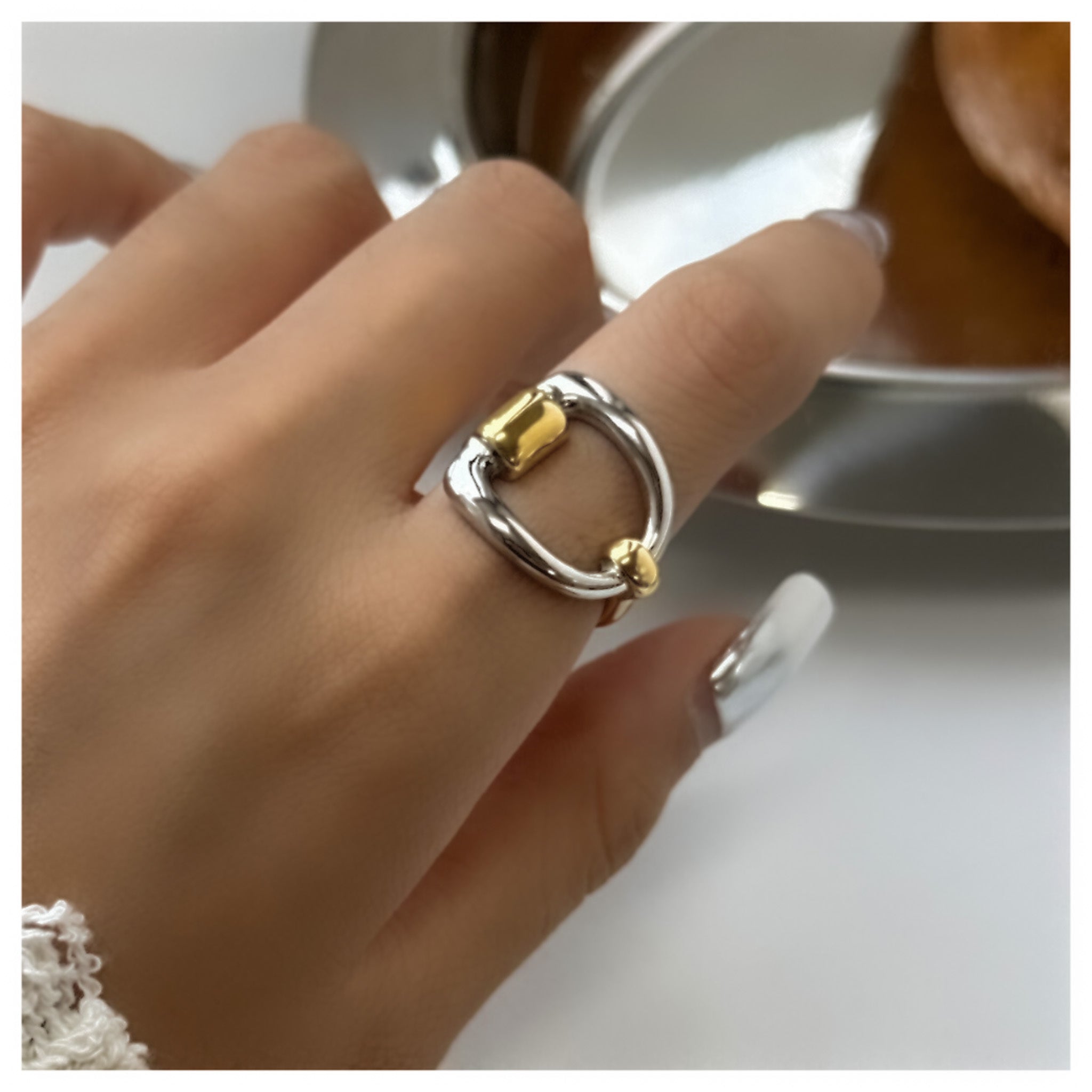 316L Bi-Color Cavity Ring 詳細画像1｜Misy Jewelry