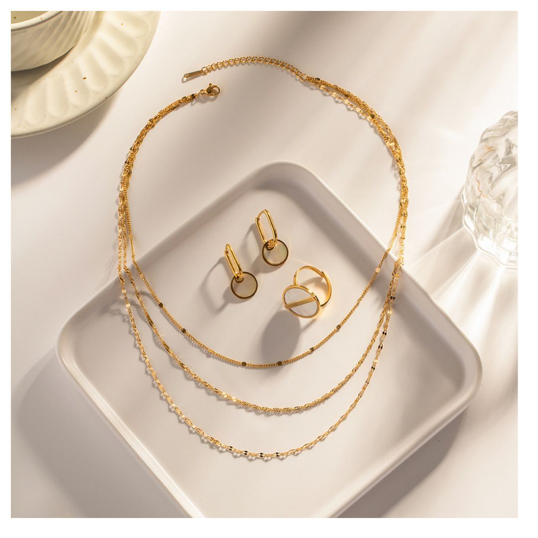 3連 Petal Screw Dot Necklace 詳細画像2｜Misy Jewelry