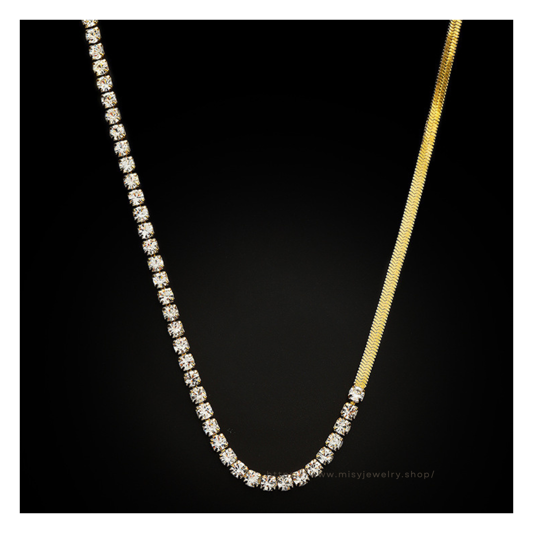 316L Snake & Zirconia Necklace - ネックレス｜Misy Jewelry