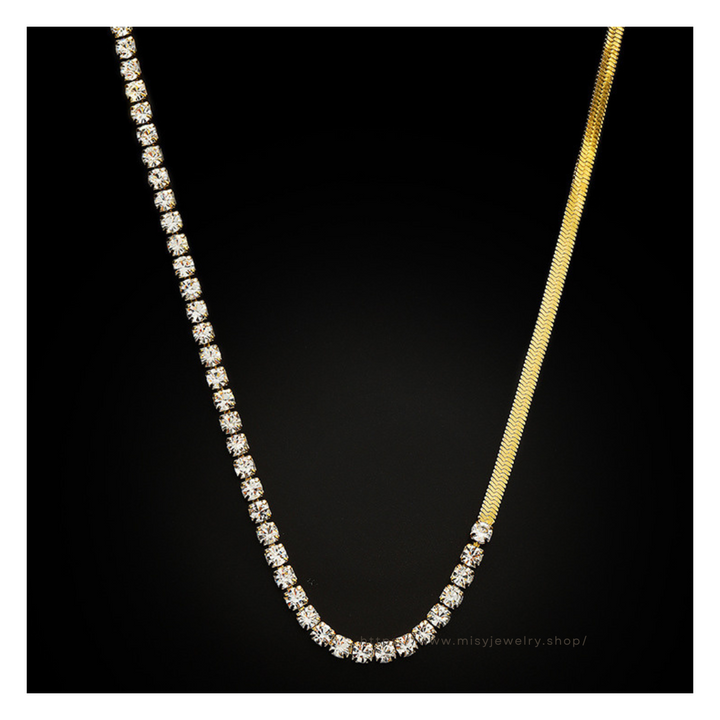 316L Snake & Zirconia Necklace