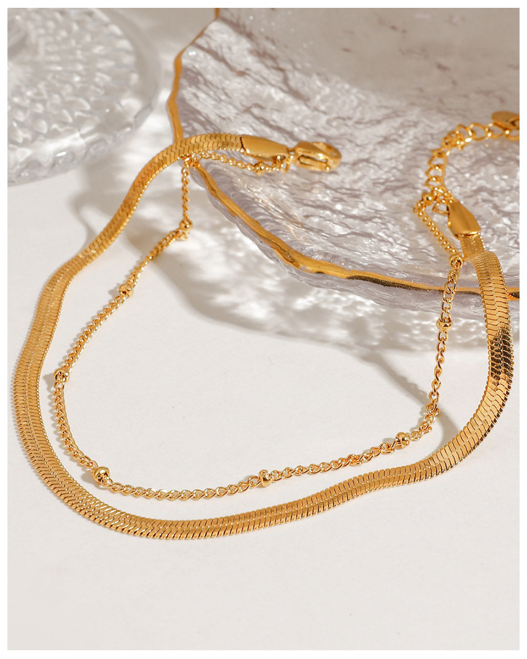 316L Double Layer Anklet — 着用イメージ | ブレスレット | サージカルステンレス316L | Misy Jewelry