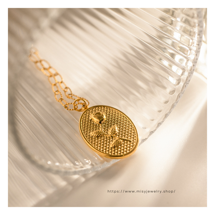 316L Coin Rose Necklace