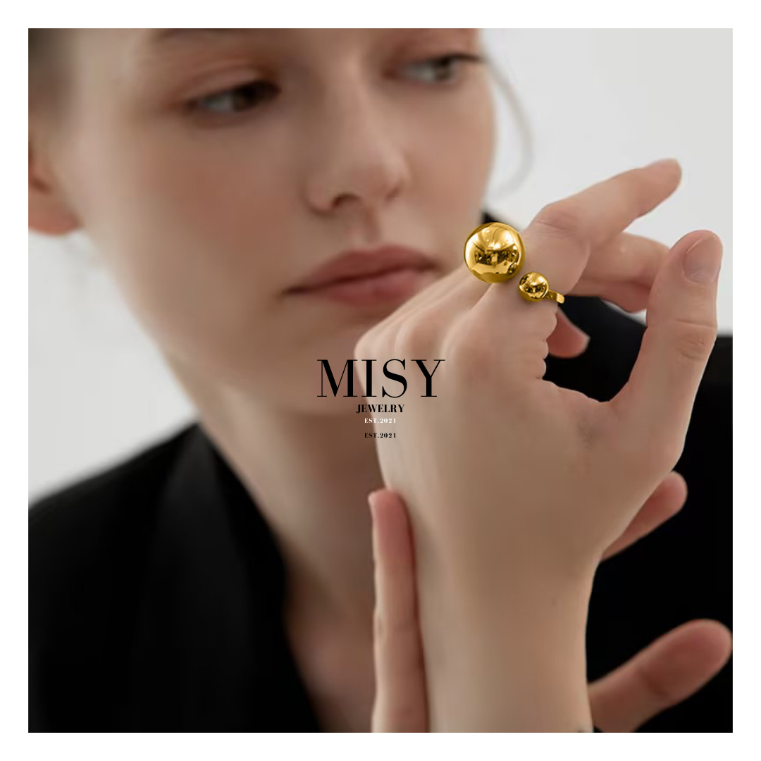 316L Elegant Sphere Ring2 詳細画像4｜Misy Jewelry