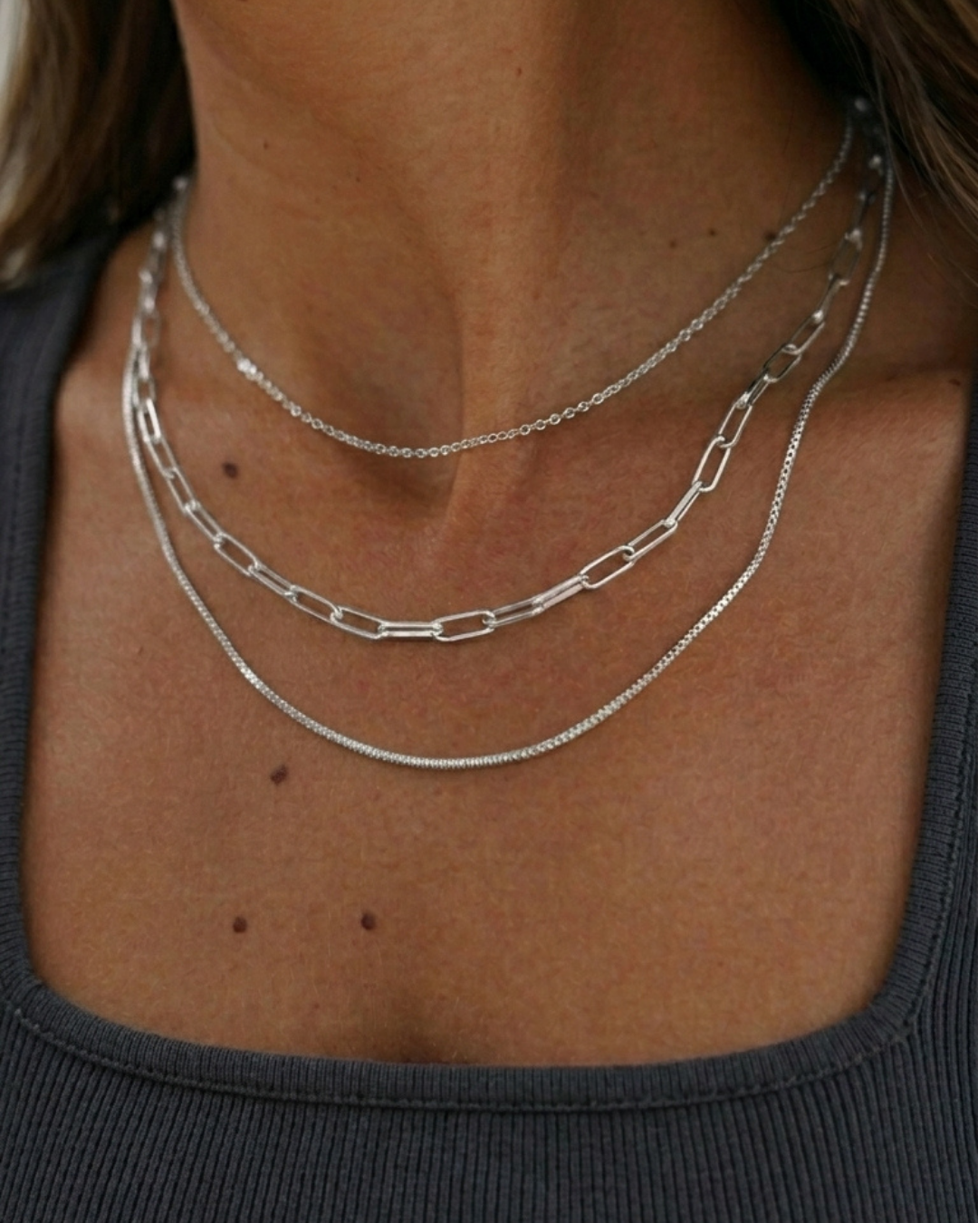 316L Layered Chain Necklace 詳細画像4｜Misy Jewelry