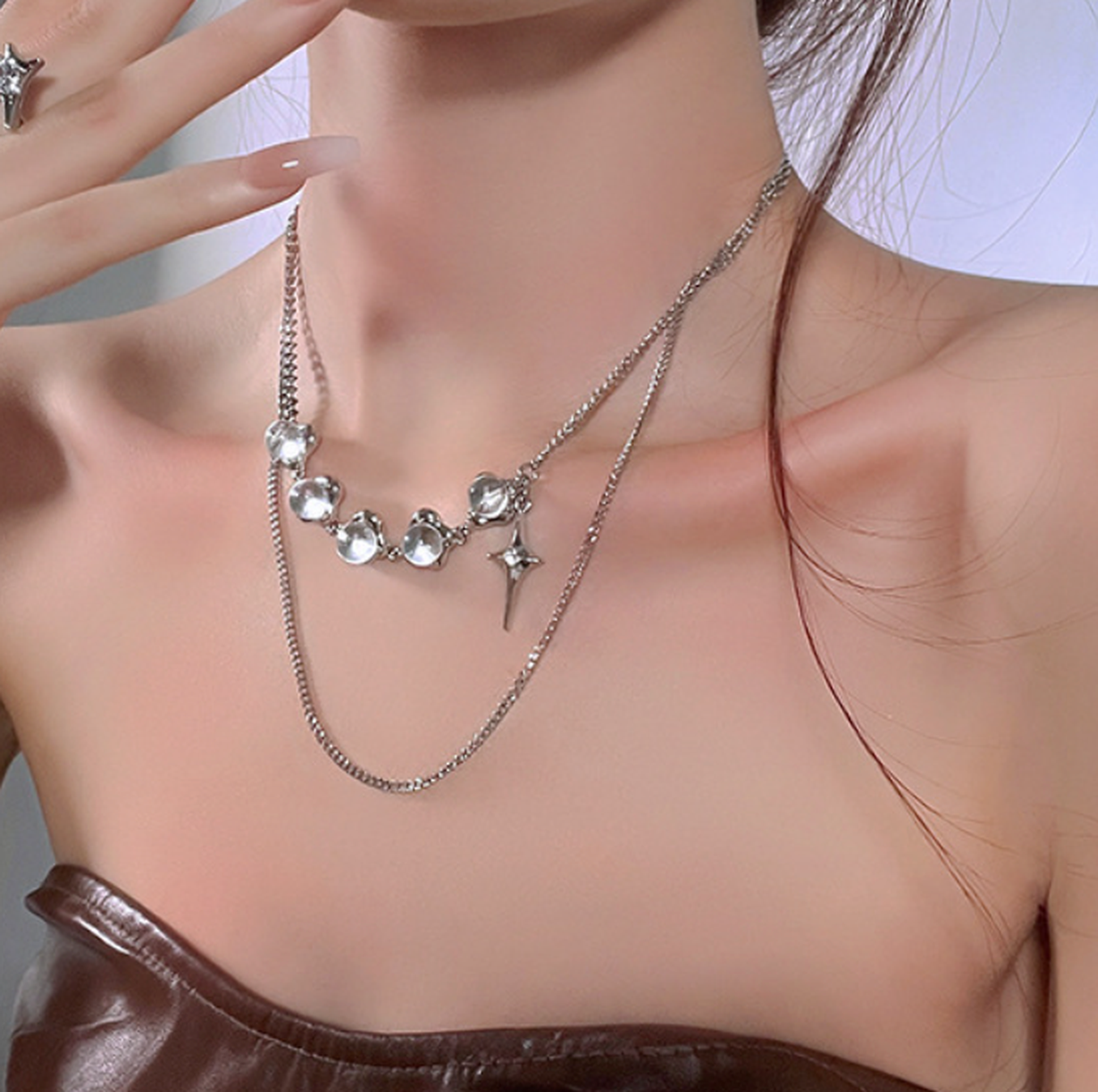 316L Zirconia Crystal Chain — ディテール | ネックレス | サージカルステンレス316L | Misy Jewelry