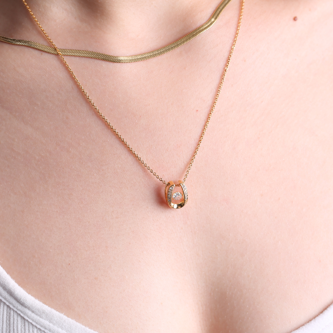 316L Horseshoe zirconia necklace 詳細画像7｜Misy Jewelry