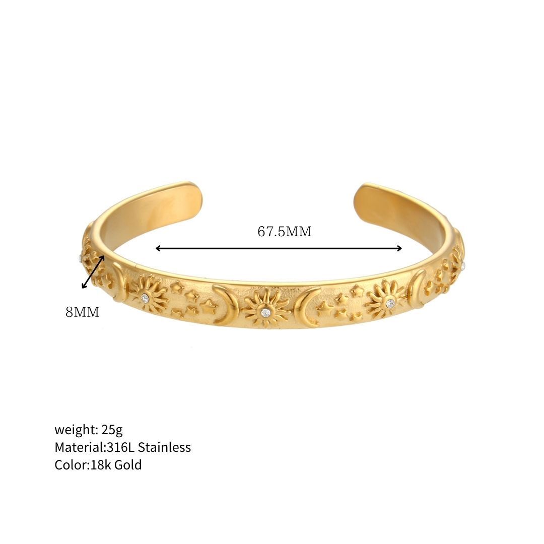 316L Sun Moon Bangle — ディテール | ブレスレット | サージカルステンレス316L | Misy Jewelry