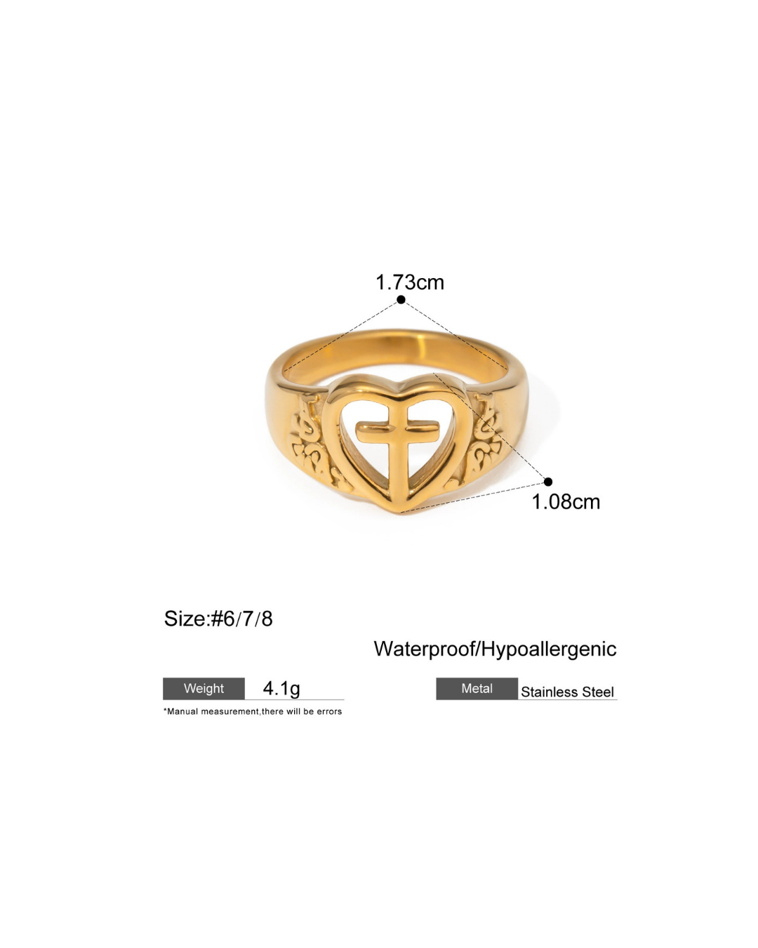 316L Heart Cross Ring — ディテール | リング | サージカルステンレス316L | Misy Jewelry
