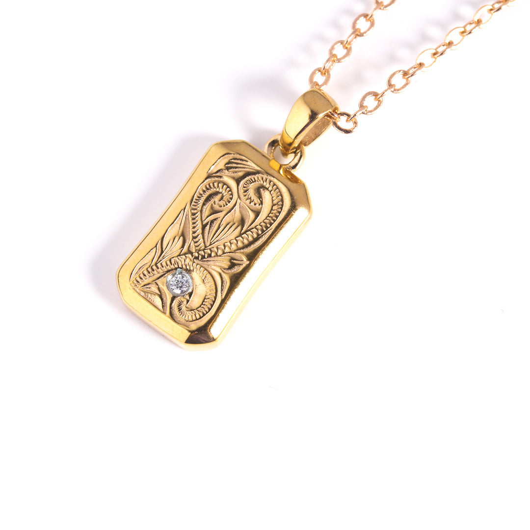 316L Hawaiian Square Zirconia Necklace - ネックレス｜Misy Jewelry