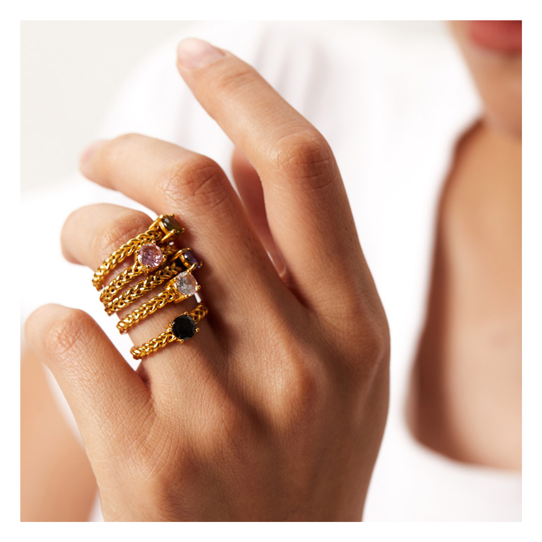 316L Zirconia Ring Free size - リング｜Misy Jewelry