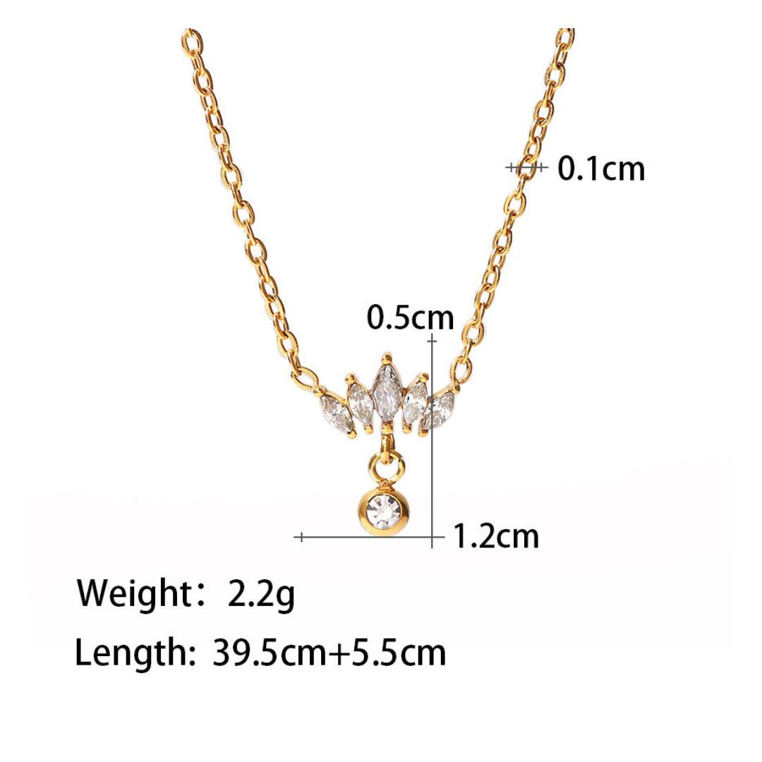 316L Zirconia Hanging Short Necklace 詳細画像4｜Misy Jewelry