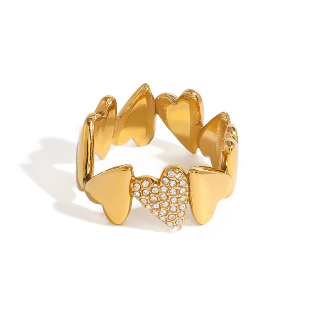 316L Zirconia Heart Ring 詳細画像1｜Misy Jewelry