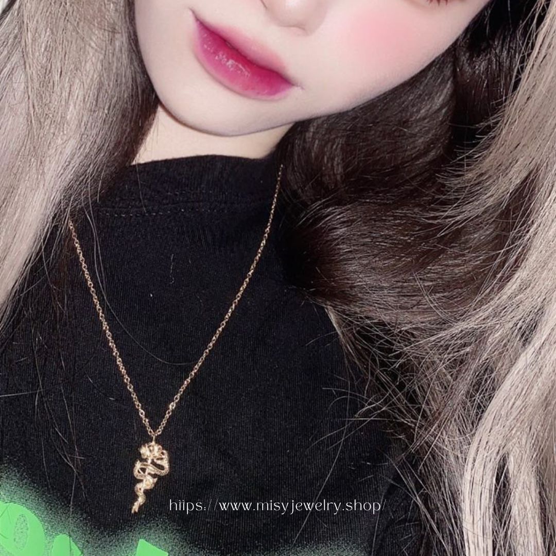 316L Snake Rose Necklace 詳細画像4｜Misy Jewelry