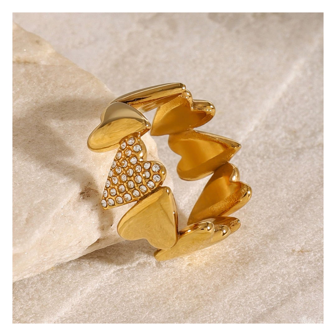 316L Zirconia Heart Ring — ディテール | リング | サージカルステンレス316L | Misy Jewelry