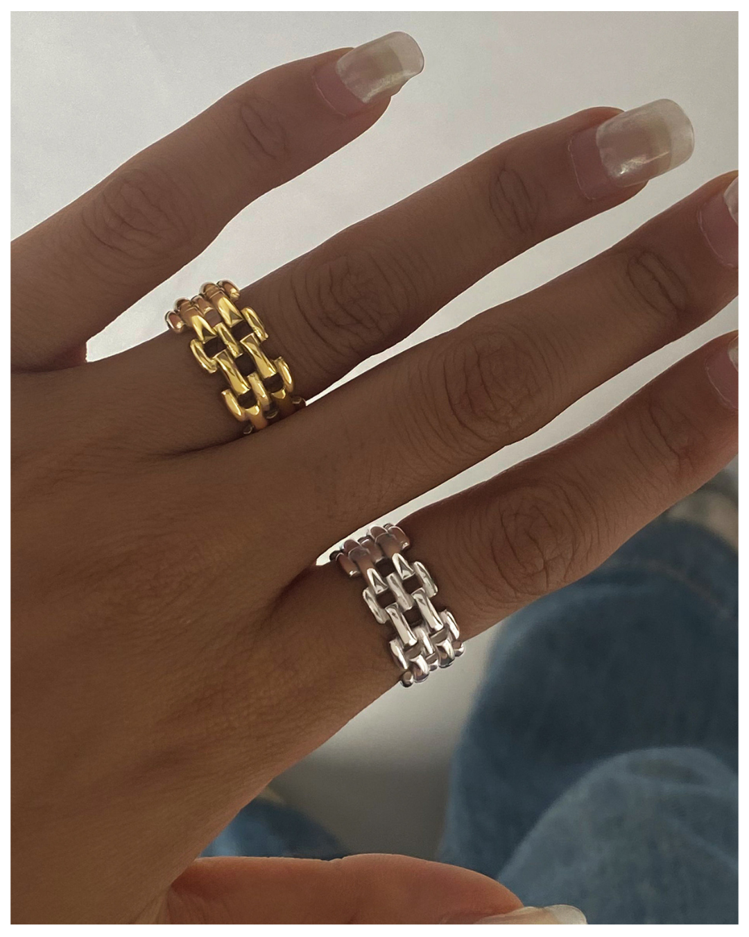 316L Grid Link Ring 詳細画像1｜Misy Jewelry